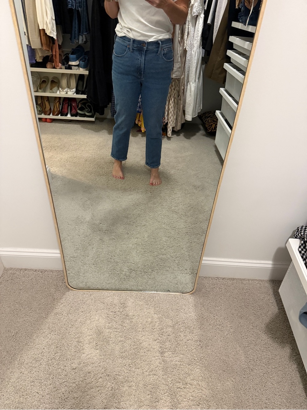 Madewell Women's Straight Leg Jeans in Mid Blue Wash